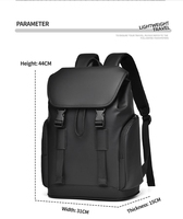 Mochila para Portátil de PU Ligera, Impermeable y de Gran Capacidad, Unisex, para la Universidad, Negocios y Viajes