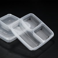Boîtes de repas jetables en plastique pour micro-ondes à 3 compartiments, contenants pour la préparation des repas