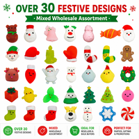 Assortiment de jouets anti-stress en TPR en forme de boulettes de Noël fantaisie pour cadeaux de Noël et fournitures de fête