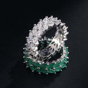 RAKOL RP2020 <b>Couple</b> Luxury <b>Rings</b> Fashion Jewelry Horse Eye Full of Stone Wedding Handmade Jewelry Fashion <b>Ring</b> - Product Image 2