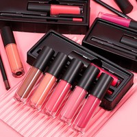 Cosmétiques de maquillage 2 en 1 brillant à lèvres combo capuchon rond brillant à lèvres repulpant de marque privée avec boîte de crayon à lèvres personnalisée