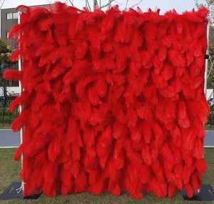 Panneau mural HLC 3D en plumes d'autruche artificielles, noir et rose clair, <span class=keywords><strong>pour</strong></span> mariée gothique et centres commerciaux de mariage - Product Image 6