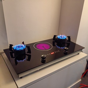 <span class=keywords><strong>Estufa</strong></span> de Gas Integrada con Vitrocerámica <span class=keywords><strong>Eléctrica</strong></span>, de Vidrio Templado, con Doble Uso de Gas y Electricidad - Product Image 3