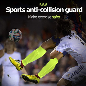 Fútbol Spandex Panal Espinilleras Pad Pantorrilla Mangas de compresión Soporte Brace Protector <span class=keywords><strong>Canilleras</strong></span> Pierna Manga - Product Image 6