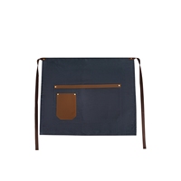 Tablier en toile de style vintage avec sangle en cuir et poches pour restaurant, bar, usage unisexe