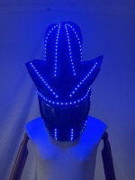 Masque de casque de moto LED lumineux style cowboy, masque intégral multicolore RVB lumineux style chapeau de cowboy