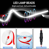 Auto LED Warnleuchte Außen RGB Hoodbeam Kit 500Lm Dynamisches Scan-Startsystem Mehrfarbiges DRL Tagfahrlicht