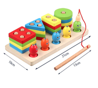 Juguetes Montessori de Madera para Niños de 3+ Años, 2 en 1, Juguetes de Aprendizaje para Niños Pequeños, Clasificación de Formas y Colores, Juguetes de Apilamiento y Juego de Pesca Magnética