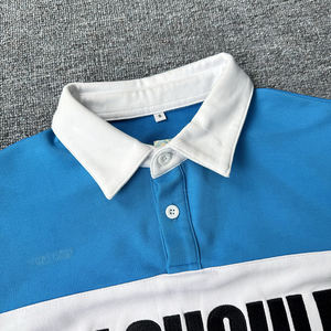 カスタム 高品質 エコフレンドリー コットン 刺繍ワッペン ラグビージャージ 通気性 長袖 トレーニング用 スポーツポロシャツ - Product Image 3