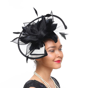 Moda boda SInamay Fascinator sombrero Derby fiesta sombrero Vintage Iglesia Kentucky <span class=keywords><strong>Ascot</strong></span> <span class=keywords><strong>sombreros</strong></span> nupcial diadema Fascinator mujeres - Product Image 2