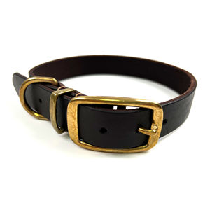 Collar de perro de cuero genuino de alta calidad, capa superior de cuero grueso, Collar de perro, Hardware de lujo, suministros para mascotas, venta al por mayor - Product Image 4