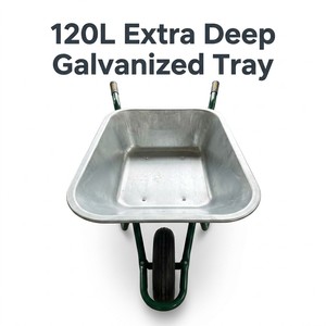 <span class=keywords><strong>Brouette</strong></span> de chantier <span class=keywords><strong>120L</strong></span>, capacité de charge 180KG, plateau galvanisé, robuste, carretilla - Product Image 2