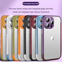 Casing Ponsel Kreatif Dua Warna dengan Bingkai untuk IPhone16 15 14 13 12ProMax, Pendingin, Anti Jatuh, Dilengkapi Pelindung Lensa