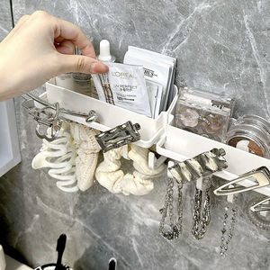 Wall Mounted Hairband Jewelry Storage Rack No Drilling Required <b>Bathroom</b> Organizer 2 Tier Rectangular Custom Size - Product Image 1