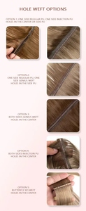 Extensions de cheveux humains vierges russes Remy, trame papillon à double languette, micro-perles invisibles, trame à trous XO, double tirage - Product Image 5