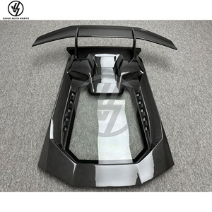 Performante Style Dry Carbon Fiber Rear <b>Engine</b> <b>Hood</b> With Spoiler for Lambo Huracan LP580 LP610 2014-2018 Bonnet Wing Car Parts - Product Image 4