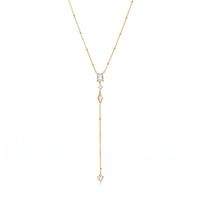 Collier élégant et charmant avec pendentif cœur carré, longue chaîne à pompons raffinée, ornements fantaisie pour femmes, vente en gros de qualité supérieure TGXL15477