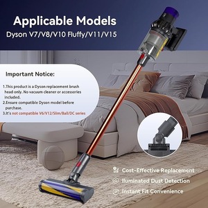 Tête de <span class=keywords><strong>brosse</strong></span> à poussière électrique réutilisable pour aspirateur V7-V11, <span class=keywords><strong>brosse</strong></span> à rouleau souple avec détection de lumière <span class=keywords><strong>laser</strong></span>, pour la maison - Product Image 4
