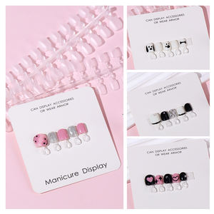 ปลายเล็บสำหรับเด็กเคลือบด้านสองด้านยาว40ชิ้น/แถบสำหรับทำเล็บมือปลอมติดป้ายได้ตามต้องการ - Product Image 5