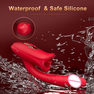 Jouet sexuel réaliste en forme de langue, vibrateur clitoridien avec 10 modes de succion et 10 modes de vibration pour stimuler le clitoris - Product Image 2