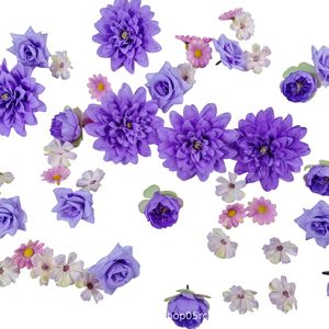 Ensemble de fleurs artificielles en tissu PU et plastique, 50 pièces, pour mariage, Hanfu, décorations DIY, placement sur bureau - Product Image 5