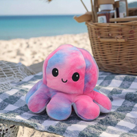 Échantillon gratuit d'usine jouets pour chiens à mâcher durables poulpe en peluche avec changement d'humeur réversible jouet mignon pour animaux de compagnie