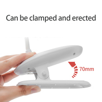 Lampe de table à double support pliable, 2 pièces, rechargeable, pince pour bureau de lecture