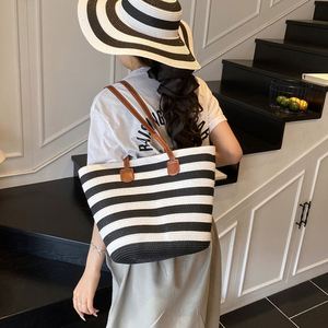 <b>Summer</b> Outdoor Travel Beach Hat <b>Bag</b> Set Women Large Capacity Straw <b>Tote</b> <b>Bags</b> - Product Image 3