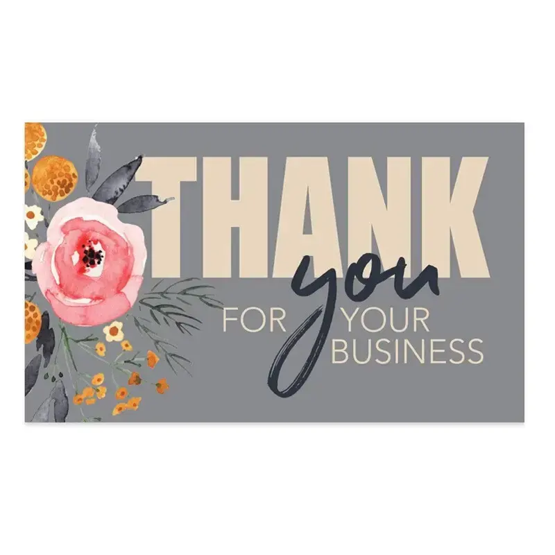 Hotsale Custom Recycled Paper Visite Scratch Postcards Flower Business Printing Thank You Cards For Your Order Purchase Card