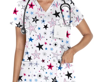 Camicie da infermiera alla moda e pratiche da donna con Design elasticizzato e tessuto facile da pulire - Product Image 3