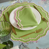 Set de table en lin brodé fait main personnalisé, moderne, durable et doux, élégant pour la décoration de la maison, idéal pour les fêtes et les festivals