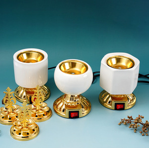 Fabbrica di incenso elettrico bruciatore di aromaterapia diffusore decorazione per la casa in ceramica palla porta incenso per medio oriente artigianato per aromatico - Product Image 4