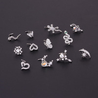 Piercing de nez en acier inoxydable chirurgical 316L avec cristal CZ étincelant pour femme