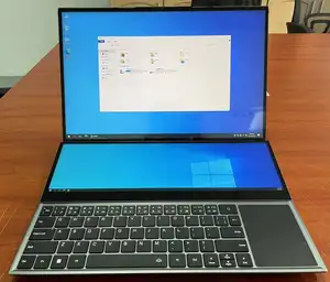Laptop de metal com tela dupla de 16 polegadas, processador Zenbook Duo Business, com tela de toque de núcleo I7-10875H, novidade de 2024