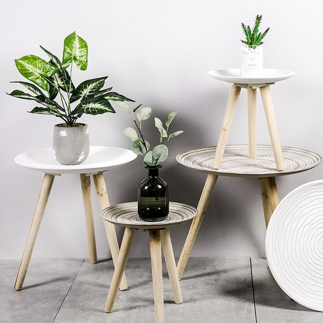 OutdoorLving Room Furniture Round Modern Metal Marble Aquarium Coffee Table With Fridge