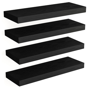 Étagère Flottante en Bois Style Campagne de 40,1 cm (15,8 Pouces), Ensemble de 4 Pièces avec Supports Invisibles, Décoration <span class=keywords><strong>Murale</strong></span> pour Salle de Bain, Salon, Chambre - Product Image 5