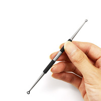 Outil de beauté de la peau propre extracteur de boutons de points noirs à boucle double extrémité