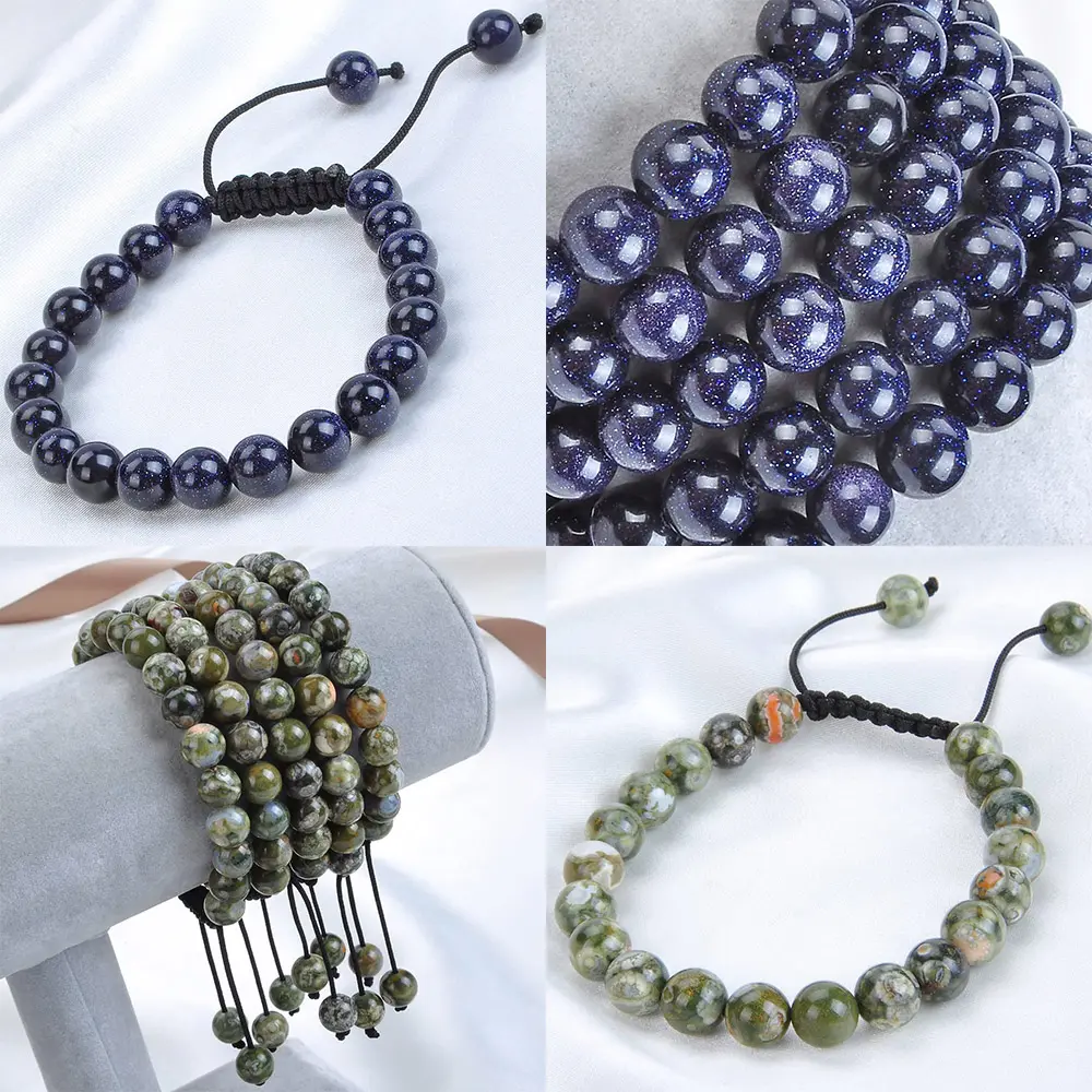 7 Chakra Natural Gemstone Crystal Bead Woven Adjustable Bracelets Energy Healing Yoga Bracelet For Women Men Jewelry