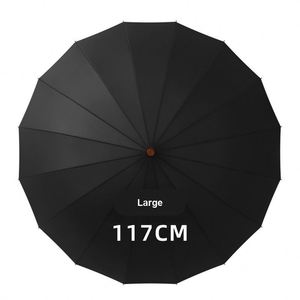 Parapluie personnalisé avec logo, 16 baleines, manche en bois d'érable de 117 cm, tissu imperméable haute densité, idéal pour les trajets quotidiens, les voyages et les cadeaux d'entreprise - Product Image 4