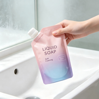 Pochette souple rechargeable haut de gamme avec bec verseur latéral de 0,86 cm et bouchon à vis pour emballages de savon liquide