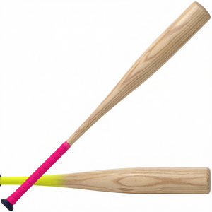Set de Bate de Béisbol 28 en 1, Mango Rosa y Amarillo, Bate de Madera Resistente para Principiantes - Product Image 1