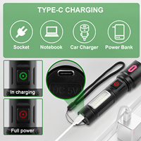 Haute qualité extérieure intégrée 18650 batterie longue portée en alliage d'aluminium type-c lampe de poche LED rétractable rechargeable