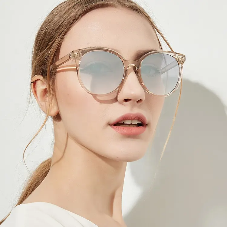 Fashion Oversized Sunglasses Woman Brand Designer Vintage Round Sun Glasses Female Big Frame Gradient Shades Oculos De Sol