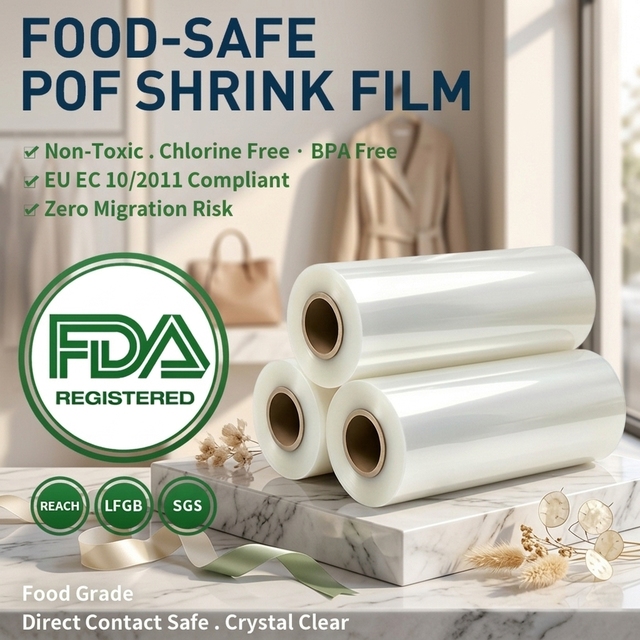 High Gloss Transparent Soft POF Heat Shrink Film Food Grade Medical ISO9001 Certified High Strength for Medicine Packaging