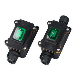 Boîtier de commutateur à bascule 24V 3A DC avec indicateur LED vert, étanche pour extérieur, montage sur panneau, en nylon - Product Image 1