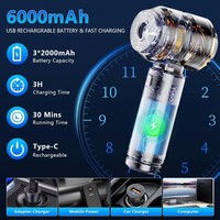 Aspirateur de voiture haute puissance, 3 vitesses réglables, lumière LED, aspirateur sans fil miniature et souffleur d'air pour le detailing automobile