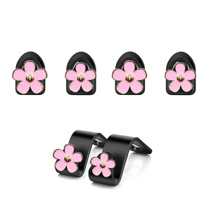 Ganchos para reposacabezas de coche Zou Juhua, diseño de flor rosa, gancho de plástico con cierre a presión para almacenamiento y organización en el asiento trasero - Product Image 1
