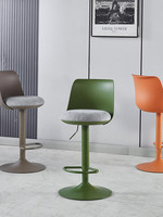 Chaise de bar nordique en tissu avec dossier, style européen moderne, pivotante et réglable en hauteur, pour la maison, le comptoir ou la caisse, luxe léger