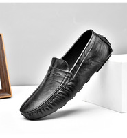 Espadrilles à semelle souple antidérapante en EVA, mocassins d'été et de printemps, taille 38-47, blanc, noir, cuir microfibre pour hommes