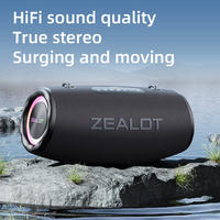 Haut-parleurs stéréo Zealot S87M 80W de qualité supérieure, basses puissantes, microphone karaoké, étanches, portables, pour l'extérieur, avec batterie 5.3